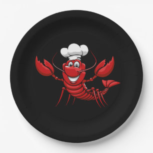 Cute lobster boil tiled party paper plate