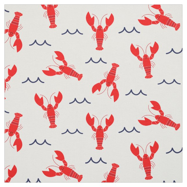 Cute Lobster Fabric (Swatch)