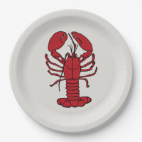 Cute Lobster Nautical beach paper plate