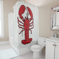 Cute Lobster Nautical beach shower curtain