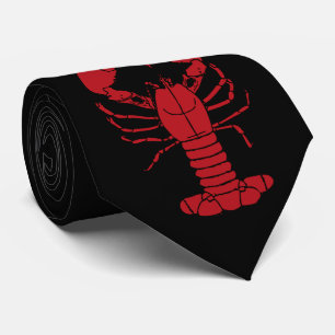 Cute lobster red black tie