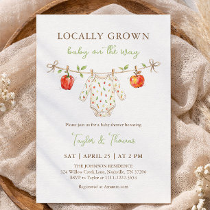 Cute Locally Grown Baby Shower Invitation