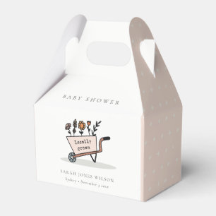 Cute Locally Grown Blush Floral Cart Baby Shower Favor Box