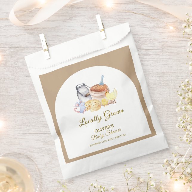 Cute Locally Grown Farm Chicken Mouse Baby Shower Favour Bag (Clipped)