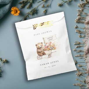 Cute Locally Grown Teddy Floral Cart Baby Shower Favour Bag