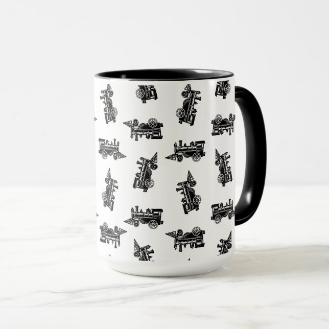 Cute Locomotive Train CUSTOM BACKGROUND COLOR Mug (Front Right)