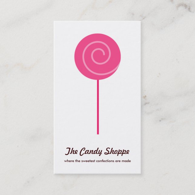 Cute Lollipop Candy Shoppe Cartes de visite (Devant)
