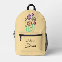 Cute Lollipop Floral I Love Jesus Yellow