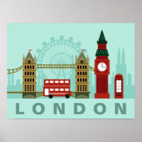 Cute London Illustration poster