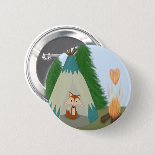 Cute Lone Fox 2 Inch Round Button (Front & Back)