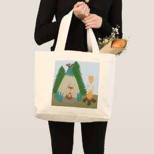 Cute Lone Fox Large Tote Bag