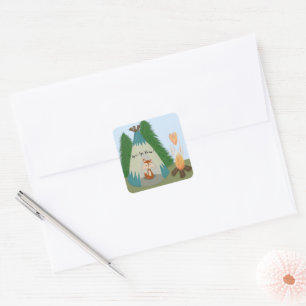 Cute Lone Fox Square Sticker