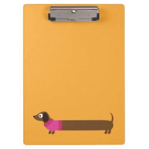 Cute Long Dachshund Illustration Clipboard