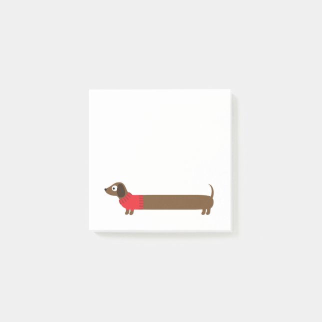 Cute Long Dachshund Illustration Post-it Notes (Front)