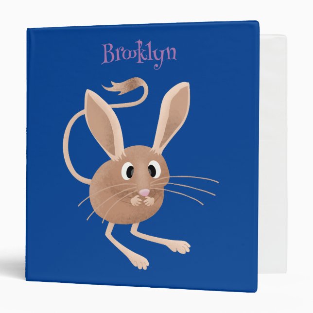 Cute long eared jerboa cartoon illustration binder (Front/Inside)