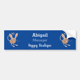 Cute long eared jerboa cartoon illustration bumper sticker