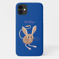 Cute long eared jerboa cartoon illustration