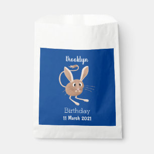 Cute long eared jerboa cartoon illustration favour bag