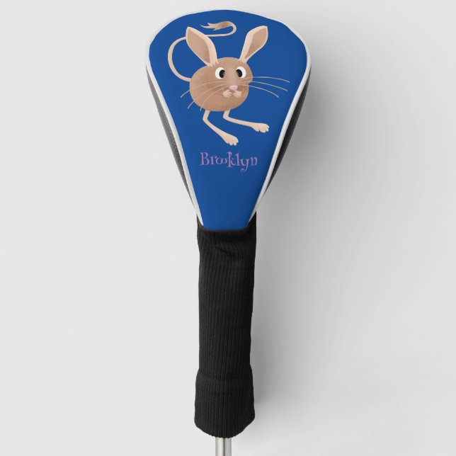 Cute long eared jerboa cartoon illustration golf head cover (Front)