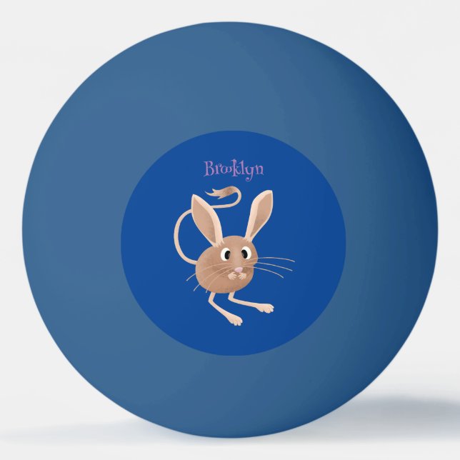 Cute long eared jerboa cartoon illustration ping pong ball (Front)