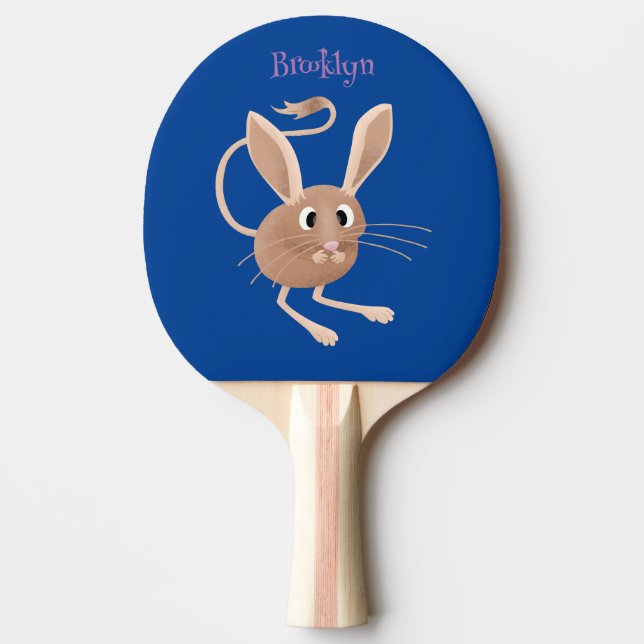 Cute long eared jerboa cartoon illustration ping pong paddle (Front)