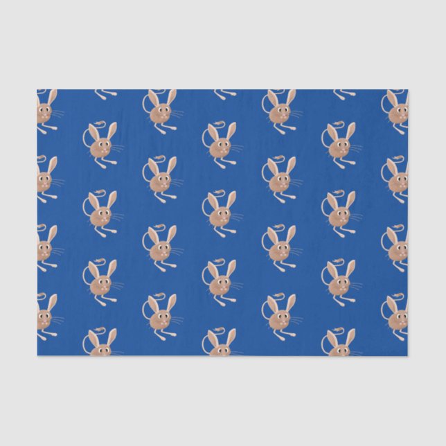 Cute long eared jerboa cartoon illustration tissue paper (Front)