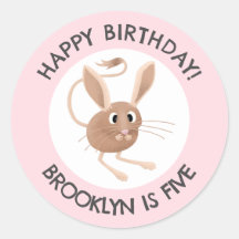 Cute long eared jerboa personalized birthday
