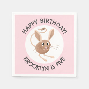 Cute long eared jerboa personalized birthday napkin