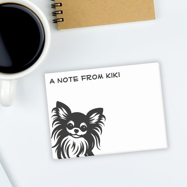 Cute long-haired Chihuahua cartoon Post-it Notes (Creator Uploaded)