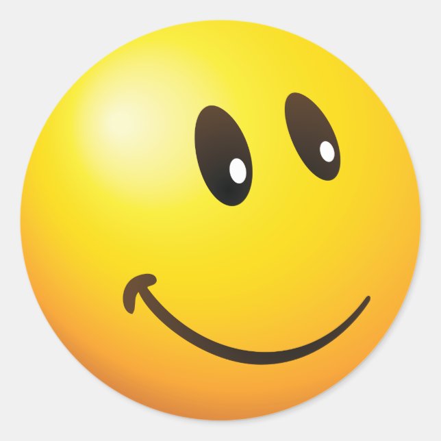 Cute Looking at you Emoji Classic Round Sticker (Front)