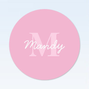 Cute Looking Cursive Name & Monogram Pink