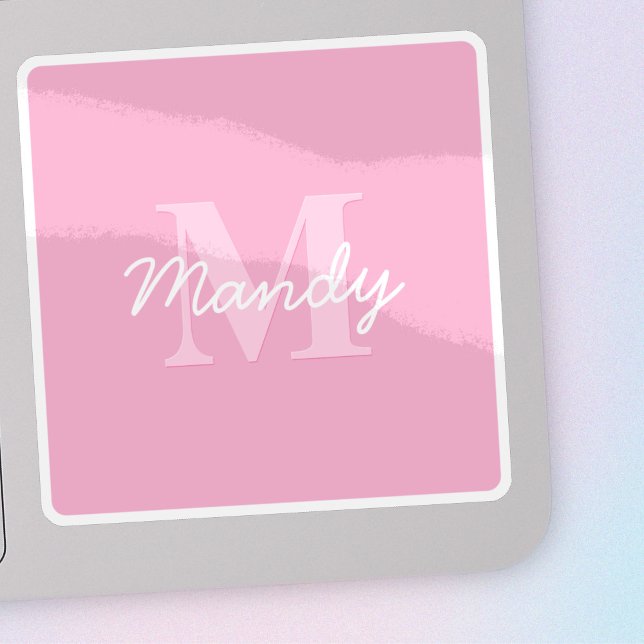 Cute Looking Cursive Name & Monogram | Pink (Creator Uploaded)