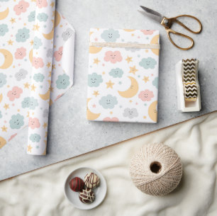Cute Looking in the Sky Pattern Wrapping Paper
