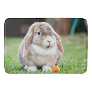 Cute lop-eared rabbit bath mat