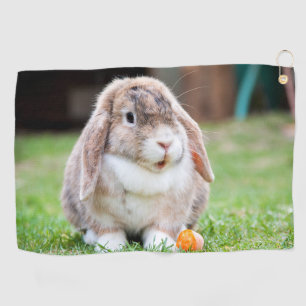 Cute lop-eared rabbit  golf towel