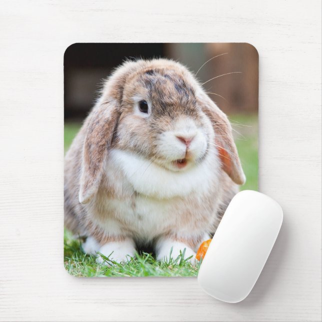 Cute lop-eared rabbit  mouse pad (With Mouse)