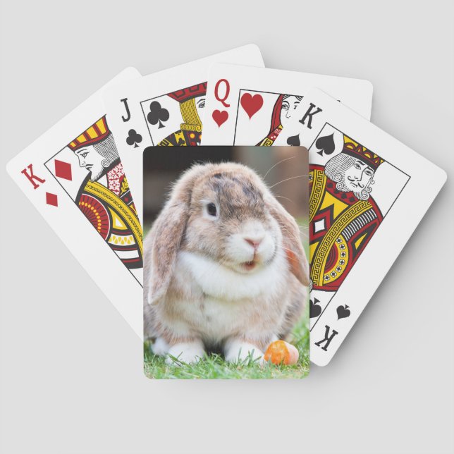 Cute lop-eared rabbit   playing cards (Back)