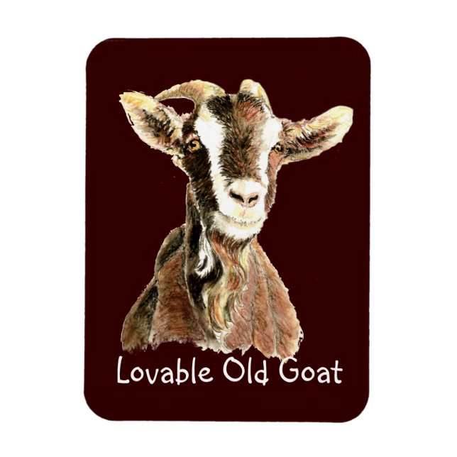 Cute Lovable Old Goat, Farm Animal Humour Magnet (Vertical)