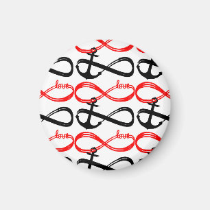 Cute Love and Anchor Infinity Symbols Magnet