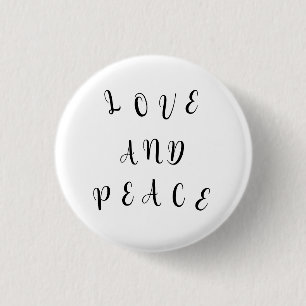 Cute Love And Peace 1 Inch Round Button