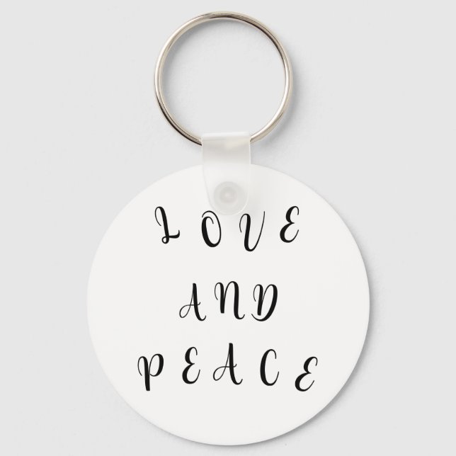 Cute Love And Peace Keychain (Front)