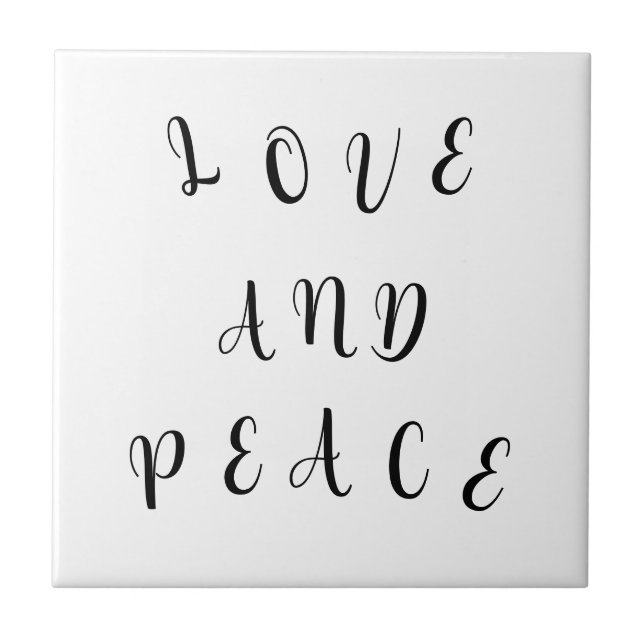 Cute Love And Peace Tile (Front)