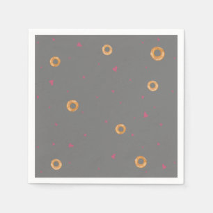 Cute LOVE & BAGELS     Grey    Napkin
