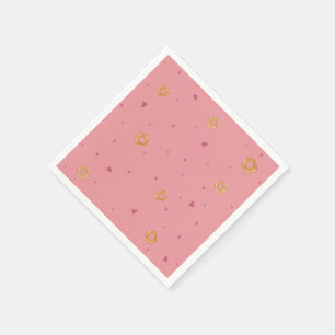 Cute LOVE & BAGELS     Salmon Rose Pink    Napkin