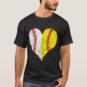Cute Love Baseball Fast Pitch Softball Heart Baseb T-Shirt