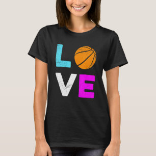Cute Love Basketball Team Fan Basketball Men Women T-Shirt