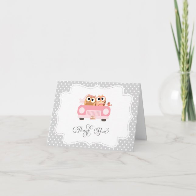 Cute Love Bird Thank You Card (Front)