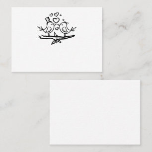 Cute Love Birds Black White Lovebirds Wedding Place Card
