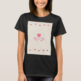 Cute Love Birds Heart Design T-shirt