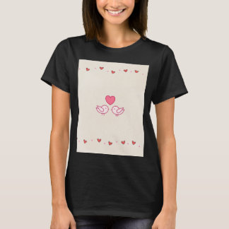 Cute Love Birds Heart Design T-shirt